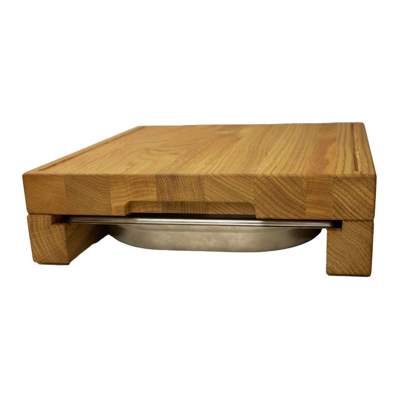 Schneidebrett Eiche mit Auffangschale-35,5X32X9CM