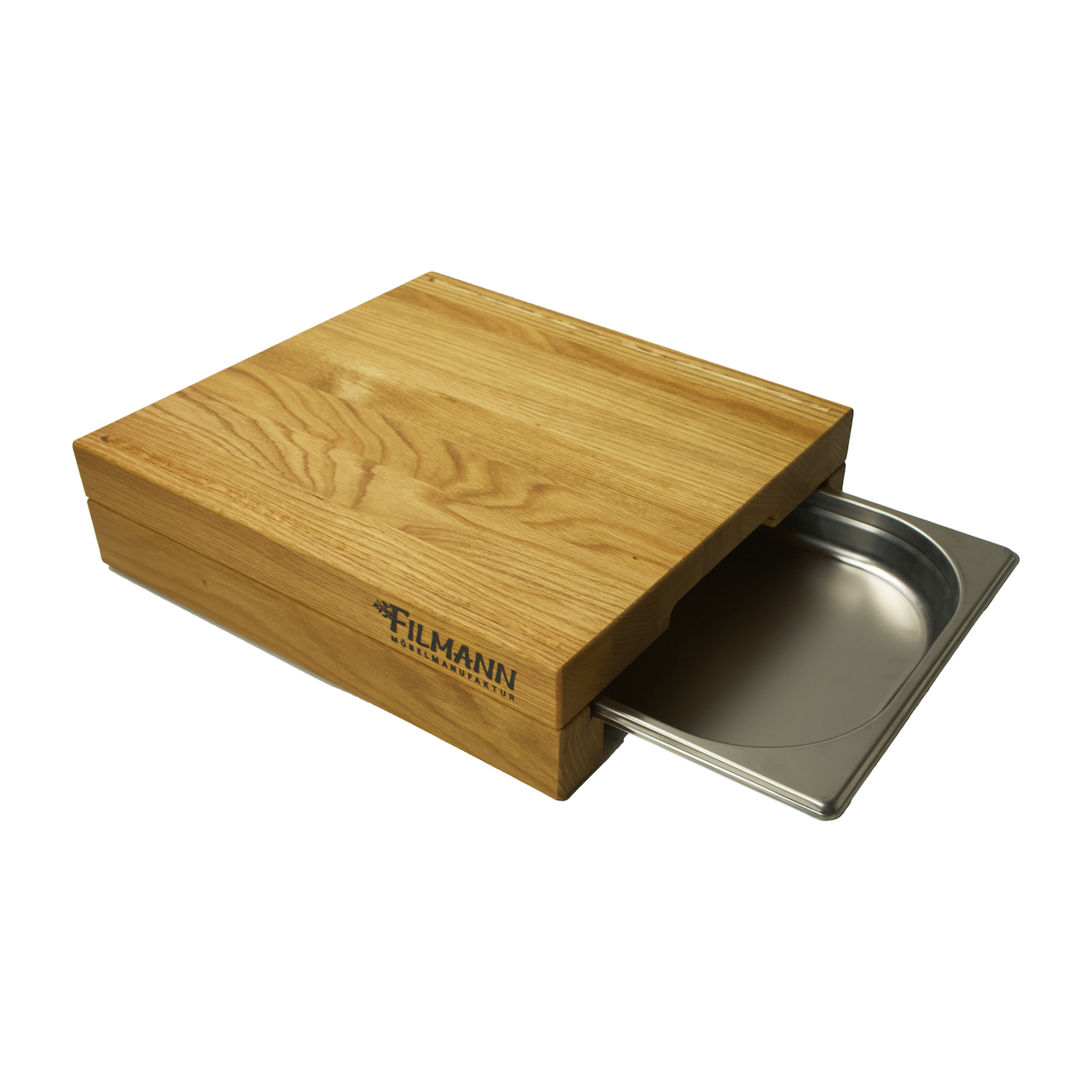 Schneidebrett Eiche mit Auffangschale-35,5X32X9CM